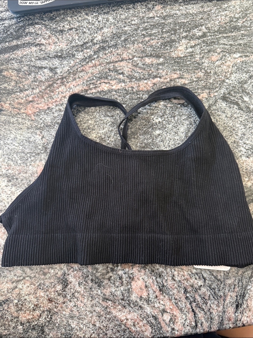 Free People Black Ribbed Halter Bralette